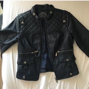 RESERVED- blue leather jacket